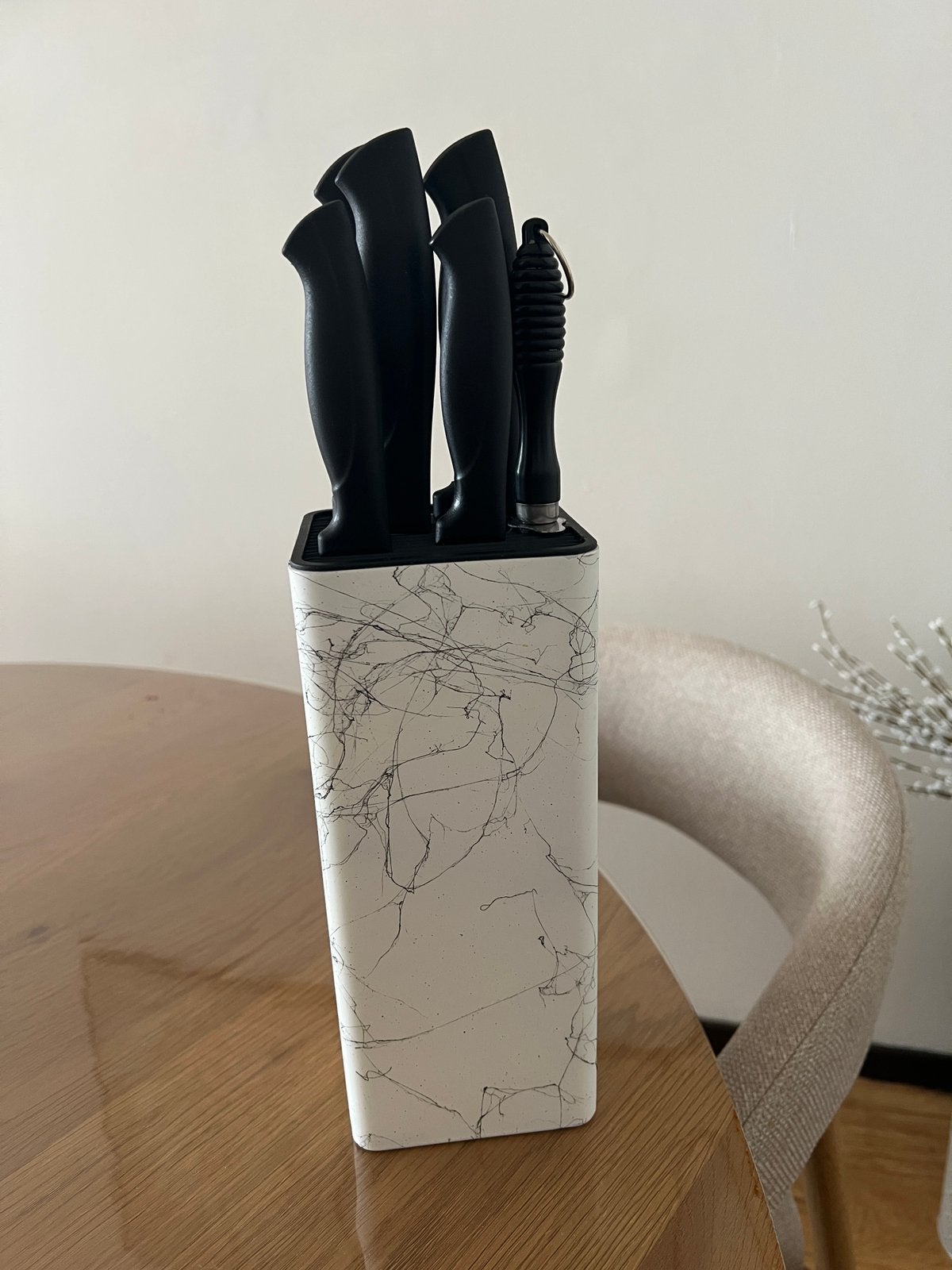 Set de 6 couteaux de cuisine avec support., Enlèvement ou Envoi, Comme neuf