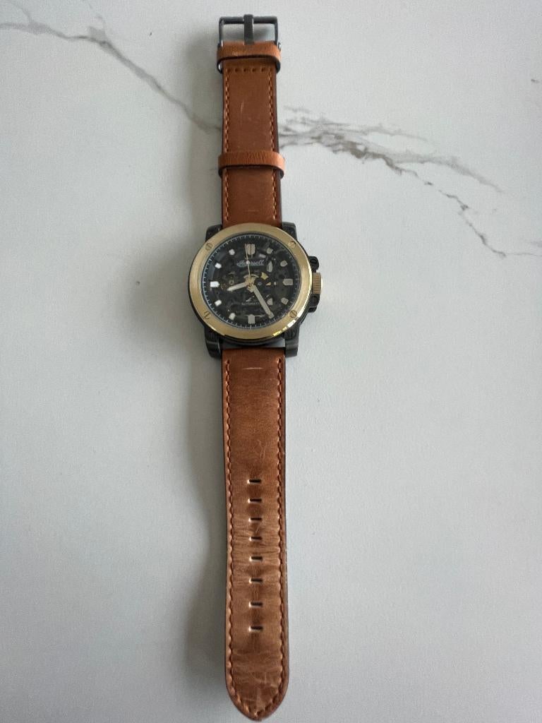 Ingersoll herenhorloge, Handtassen en Accessoires, Horloges | Heren, Overige merken, Kunststof, Leer, Polshorloge
