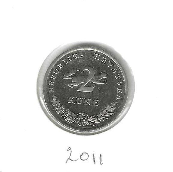 Kroatië, 2 Kune 2011., Ophalen of Verzenden, Overige landen, Losse munt