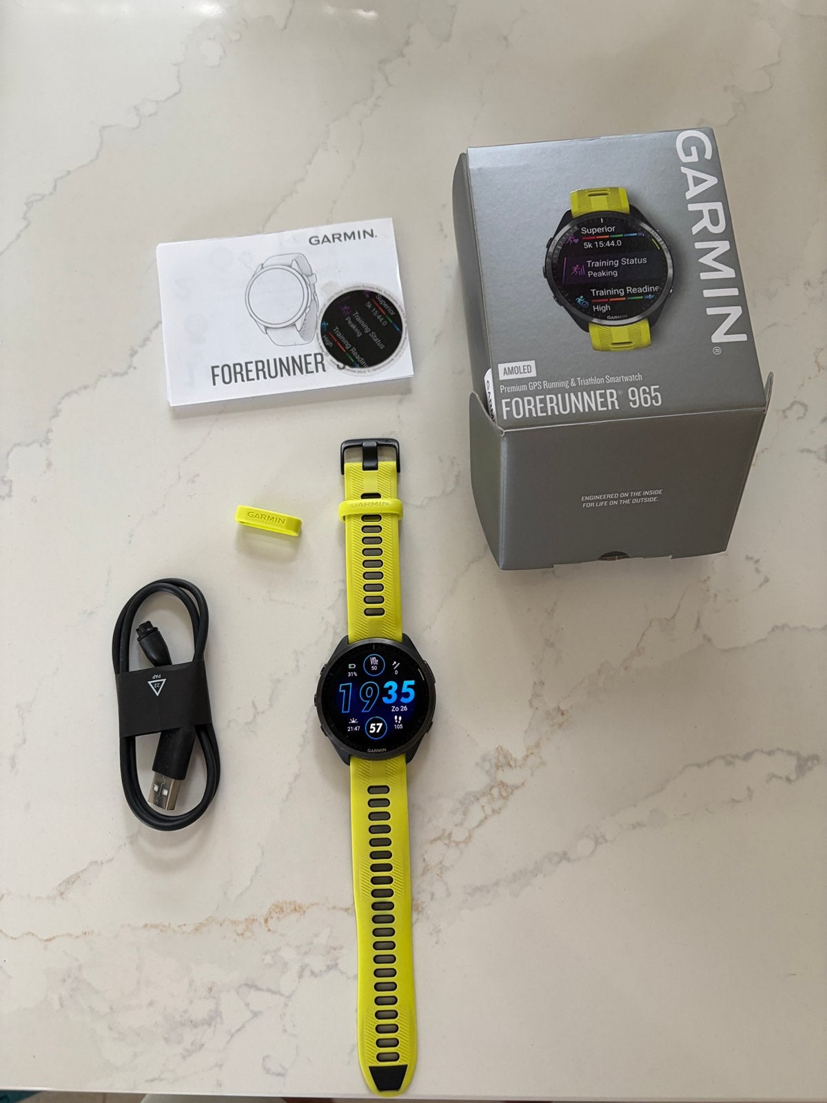 Garmin forerunner 965, Bijoux, Sacs & Beauté, Montres de sport, Étanche, Enlèvement ou Envoi, Utilisé, GPS