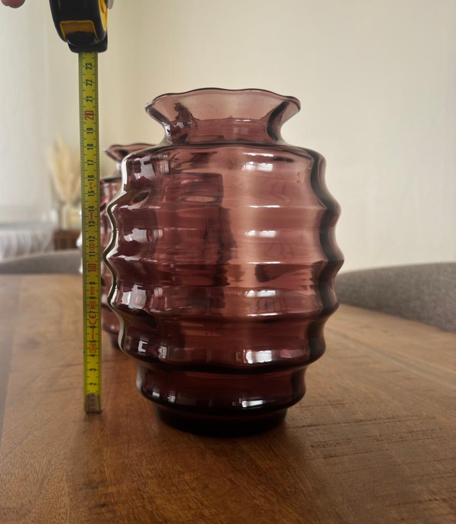 Art deco vintage Doyen vaas in paars glas, jaren 1930, Antiek en Kunst, Ophalen