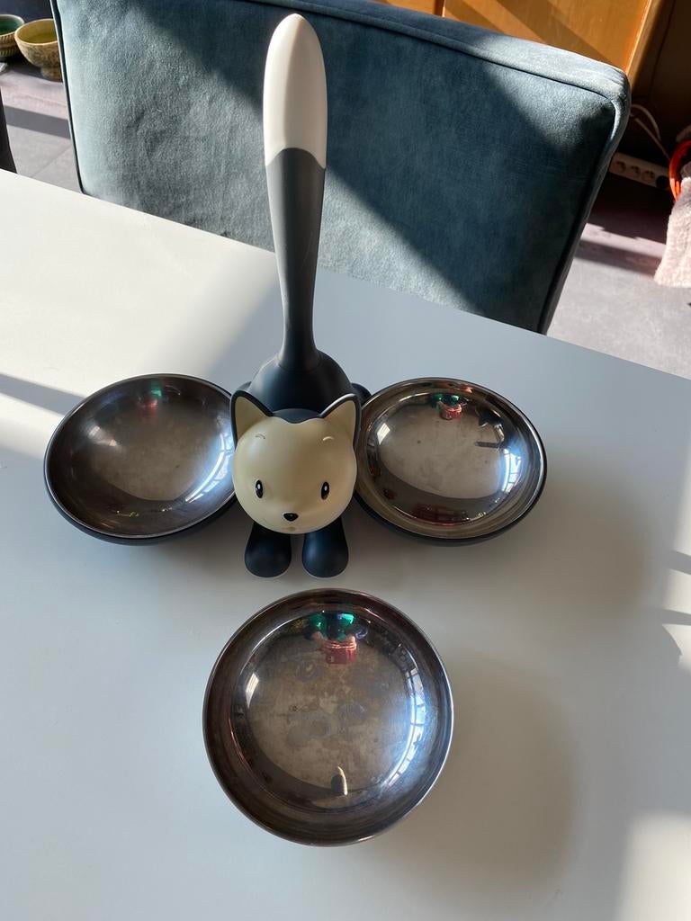 Alessi Tigrito eetbak kat, Ophalen, Gebruikt