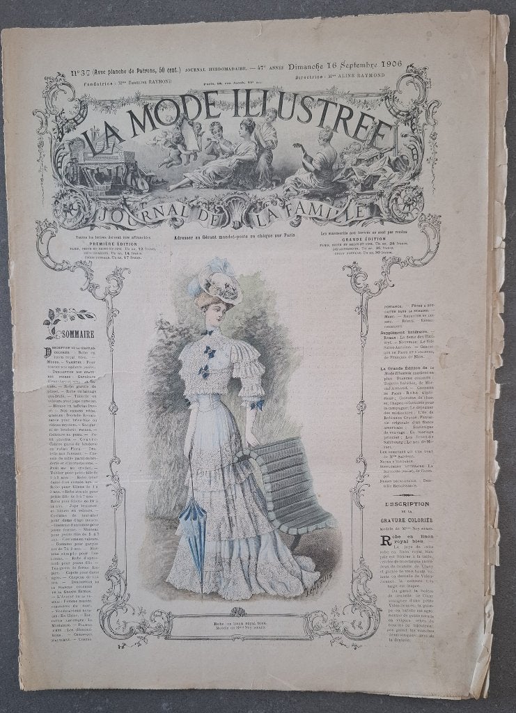 Exemplaire numéro 37 de La Mode Illustrée de 1906, Enlèvement ou Envoi, Utilisé, Magazine féminins