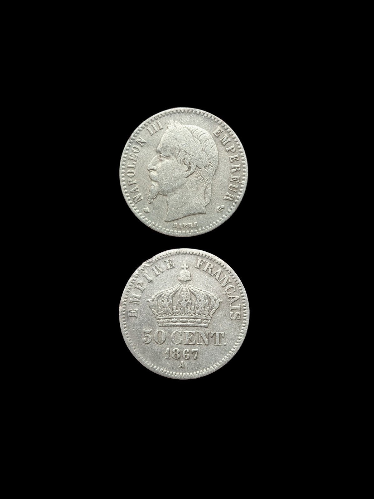 Napoleon III zilver 5 cent 1867 A, Ophalen of Verzenden, Zilver