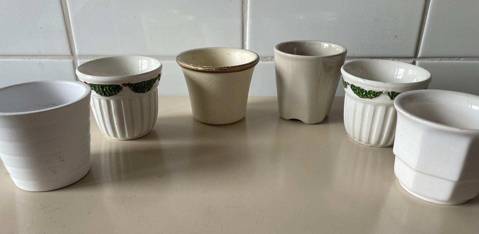 6 mini pots de fleurs, Jardin & Terrasse, Enlèvement ou Envoi, Utilisé
