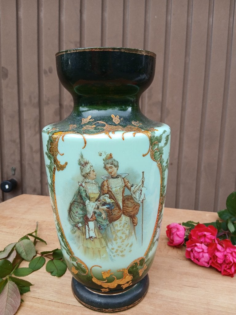 ANCIEN GRAND VASE OPALINE, Antiek en Kunst, Antiek | Vazen, Ophalen of Verzenden