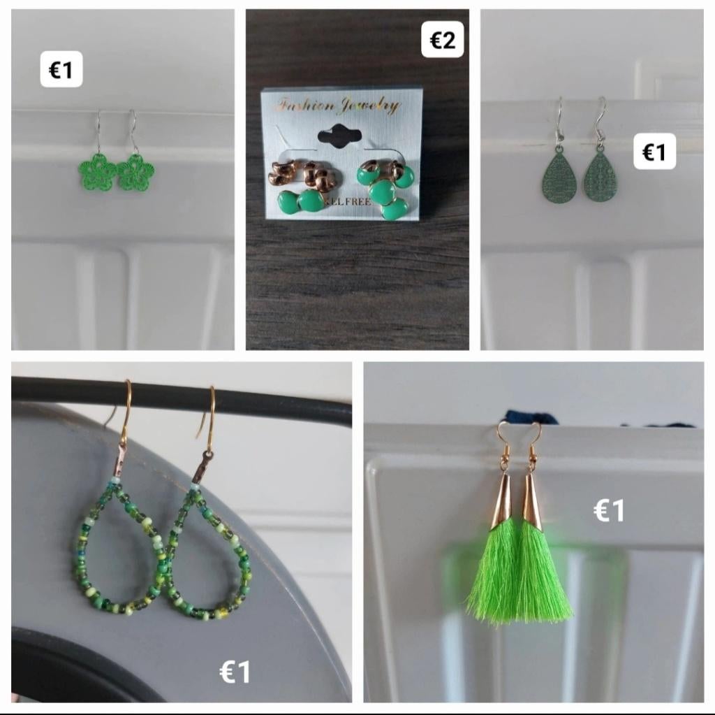Partijtje oorbellen, Handtassen en Accessoires, Oorbellen, Overige materialen, Hangers, Nieuw, Ophalen of Verzenden