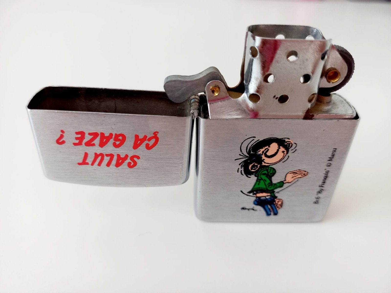 briquet rechargeable Champ Gaston salut ça gaz ?, Collections, Enlèvement ou Envoi, Briquet