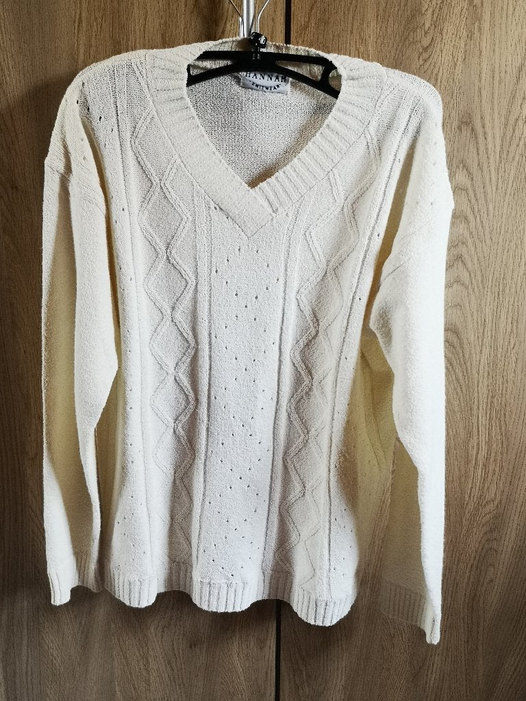 Trui gebroken wit met v-hals L, Kleding | Dames, Ophalen of Verzenden, Wit