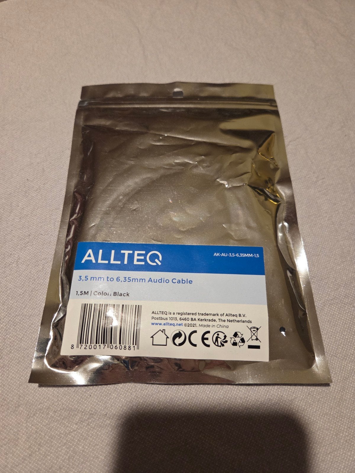 Allteq 3,5mm - 6,35mm audiokabel, Ophalen, Nieuw, Minder dan 2 meter