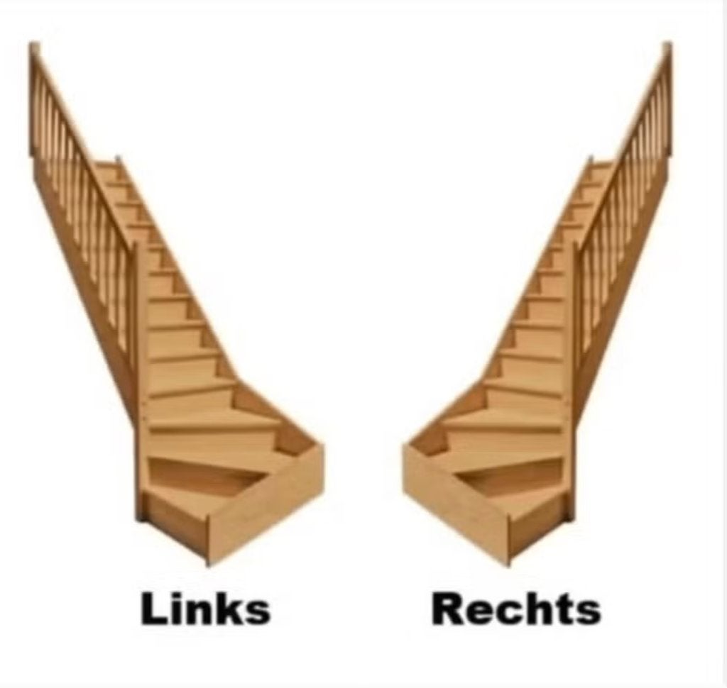 beuken trap 1/4 draai voorgemonteerd, Doe-het-zelf en Bouw, Ladders en Trappen, Ophalen, Gebruikt, Trap