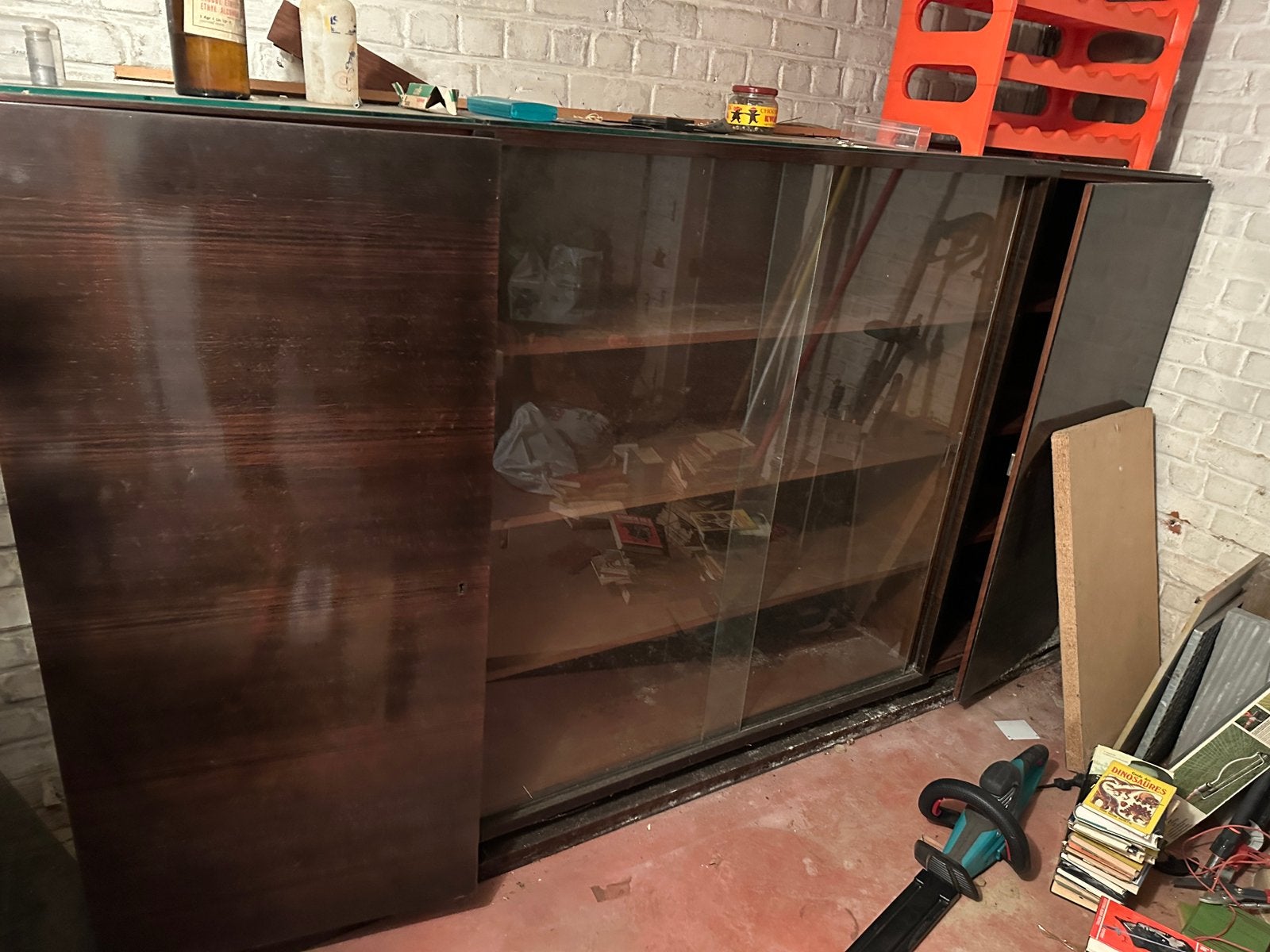 Meuble buffet avec vitrine formica, Enlèvement, Utilisé