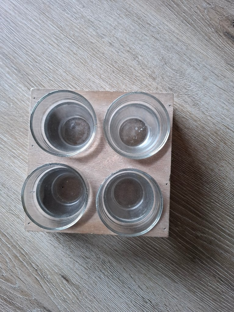 Theelichtjes houders in glas, Ophalen, Zo goed als nieuw, Wit, Glas