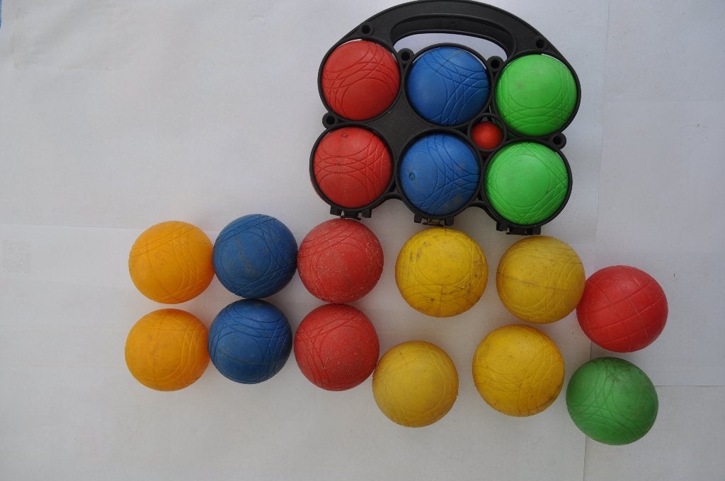 petanque ballen plastiek gevuld met water, Ophalen, Gebruikt, Bal