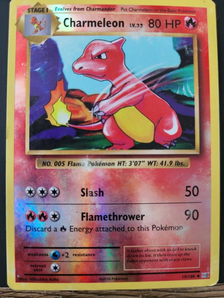 Carte POKEMON CHARMELEON Inversée Holo ORIGINAL 2016 10/108, Enlèvement ou Envoi