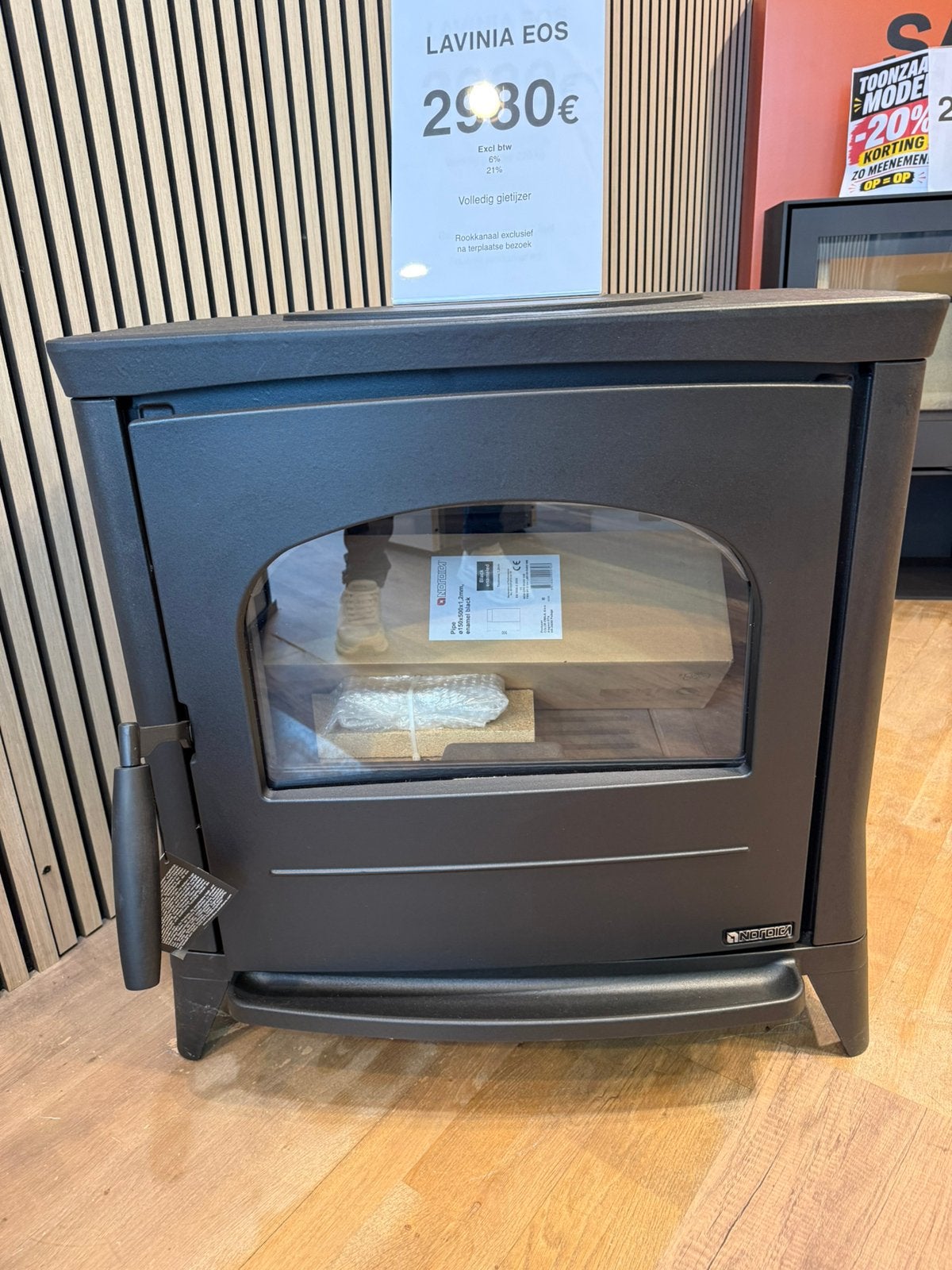 Houtkachel met catalisator volledig gietijzer 12 kw, Ophalen of Verzenden, Vrijstaand, Hout, Nieuw