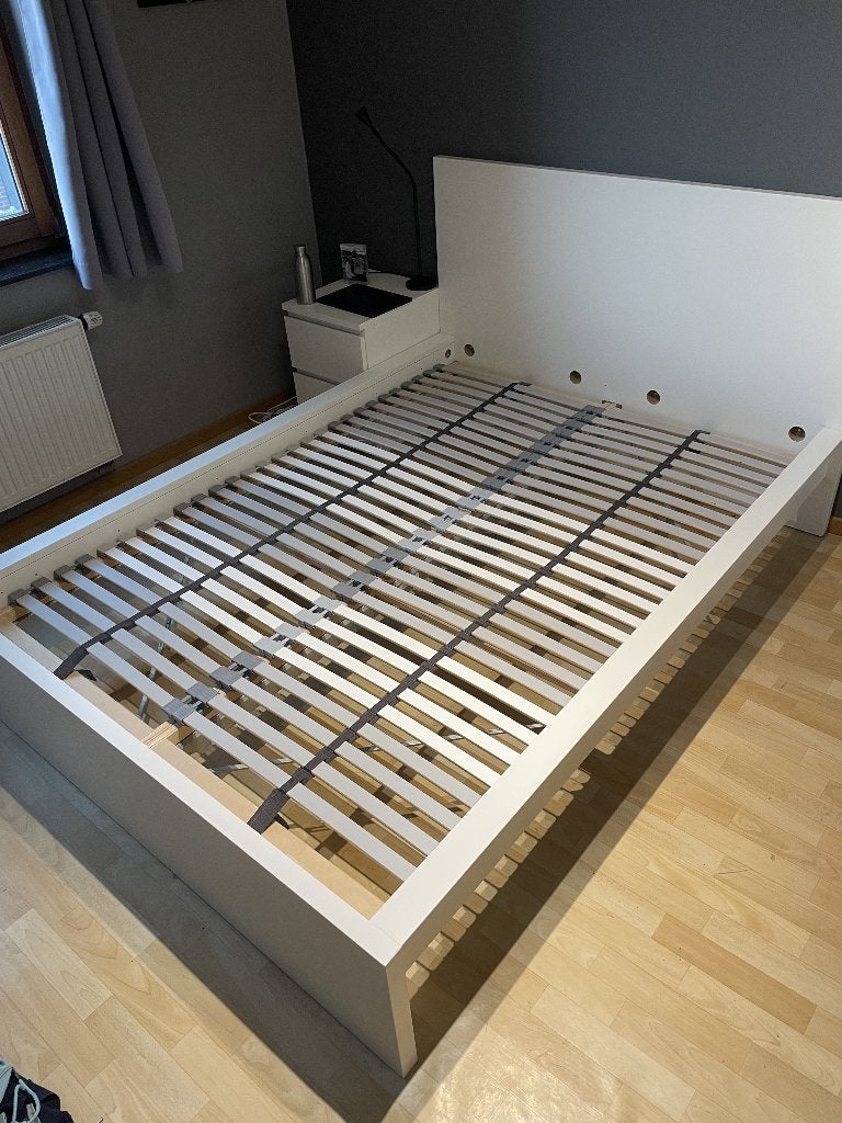 Lit MALM 140 blanc - parfait état, Enlèvement, 200 cm, Deux personnes, 140 cm