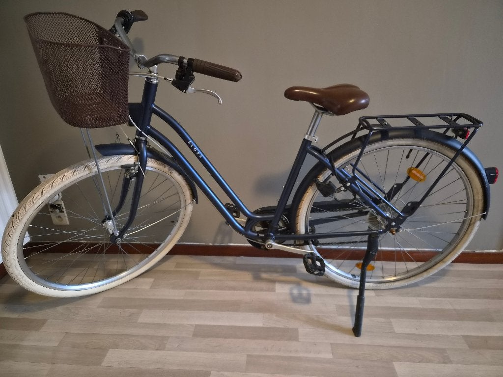 Elops 520 stadsfiets Maat S/M Donkerblauw., Autres marques, Vitesses, Frein sur jante, Enlèvement
