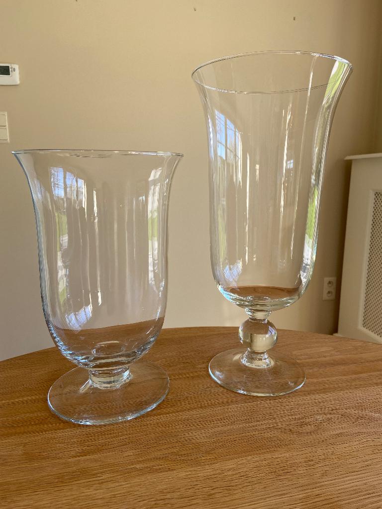 Bougeoirs en verre (2), Enlèvement ou Envoi, Comme neuf