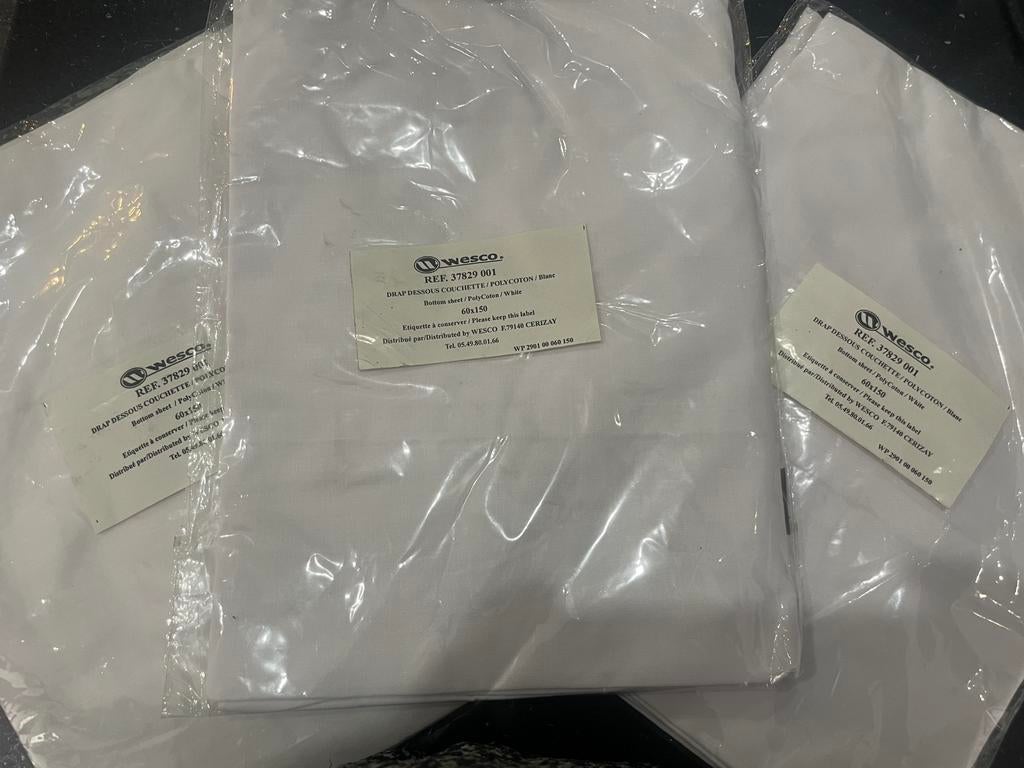 3 draps pour couchette, Enlèvement ou Envoi, Blanc