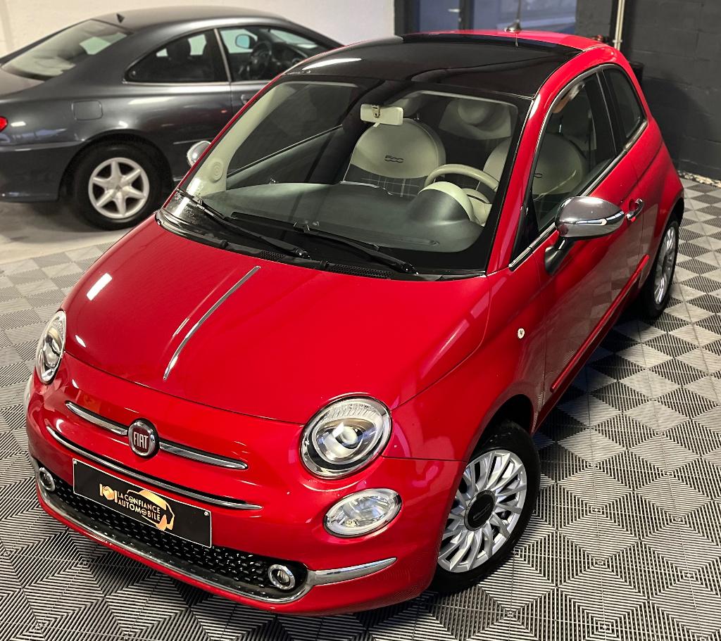 Fiat 500 Lounge 1.2i 1e eigenaarsgarantie 12 maanden, Voorwielaandrijving, 4 zetels, 4 cilinders, Leder en Stof