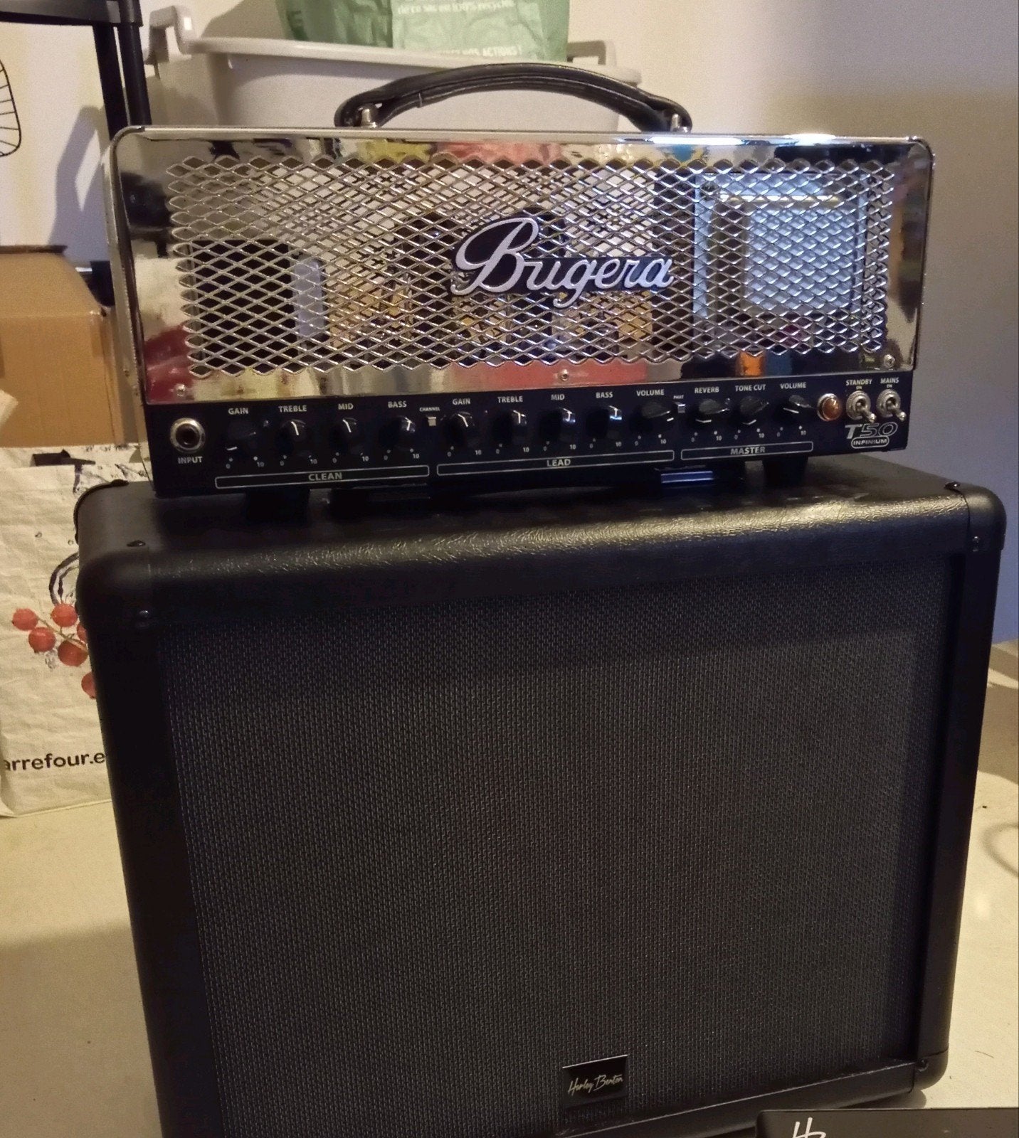 Bugera T50 + baffle HB, Enlèvement, Utilisé, Guitare, 50 à 100 watts