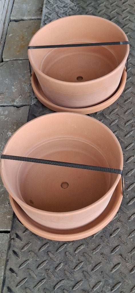Nieuwe terracotta bloembakken. Diam 30cm, Neuf, 25 à 40 cm, Rond, Enlèvement