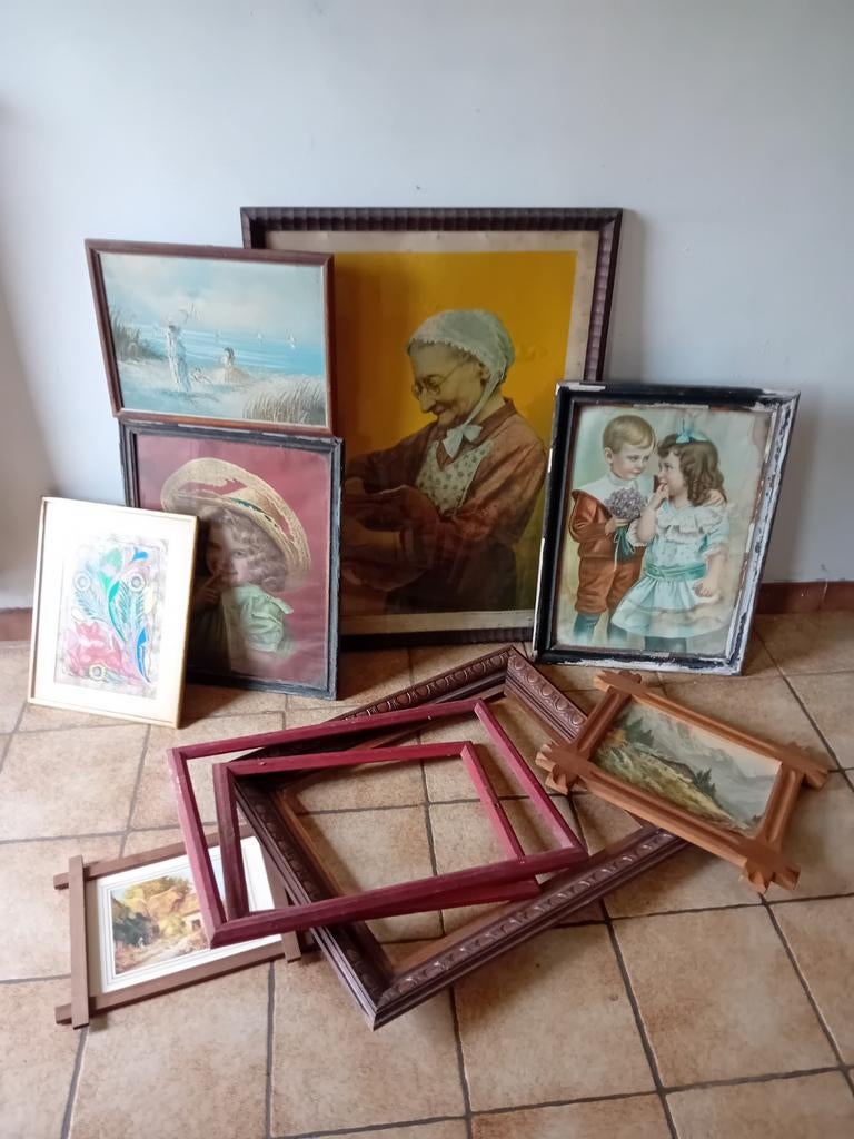 Lot de cadres..., Antiquités & Art, Enlèvement