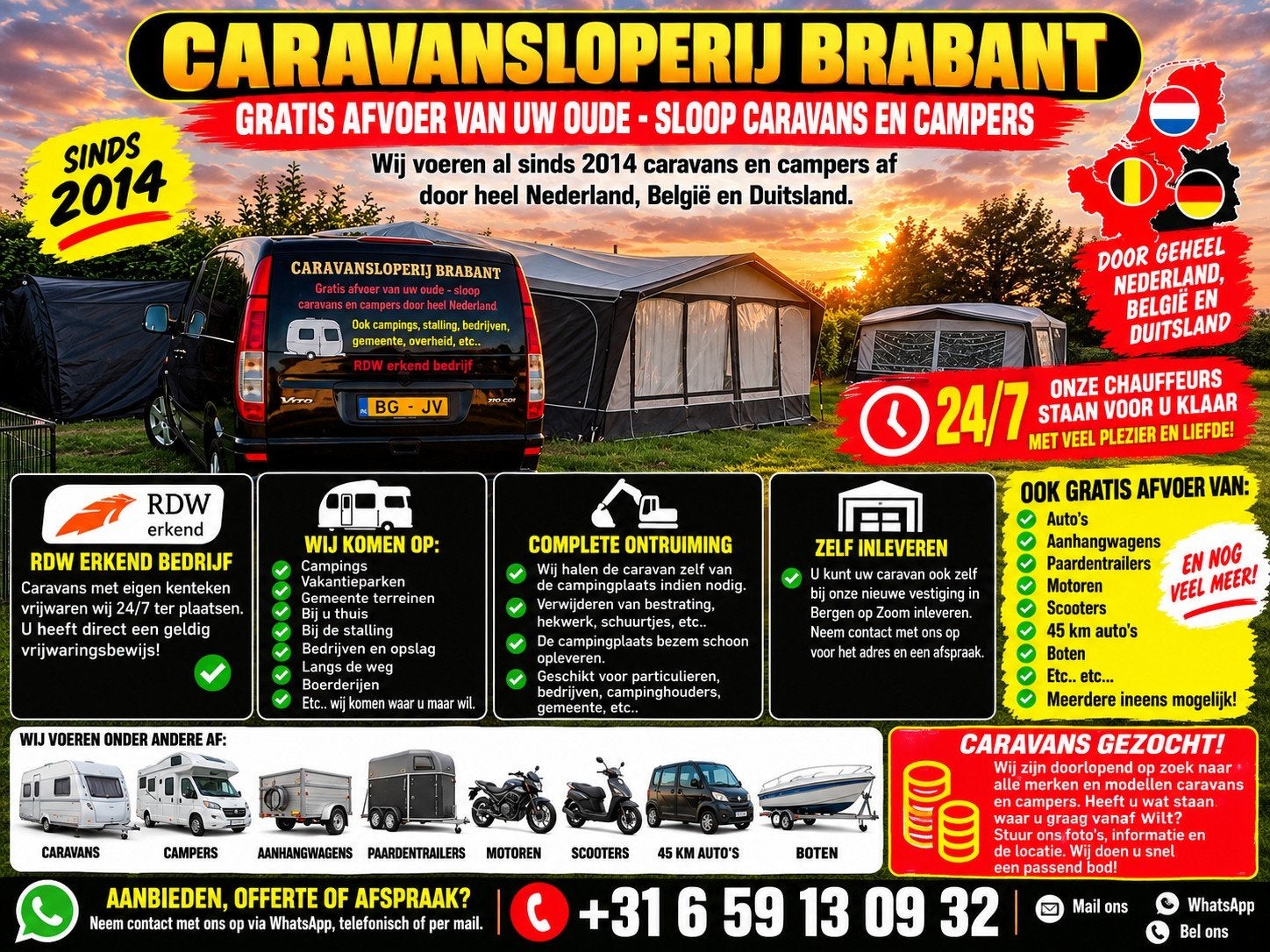 Gratis afvoer van uw oude sloop caravans, Overige merken, Bedrijf, Overige
