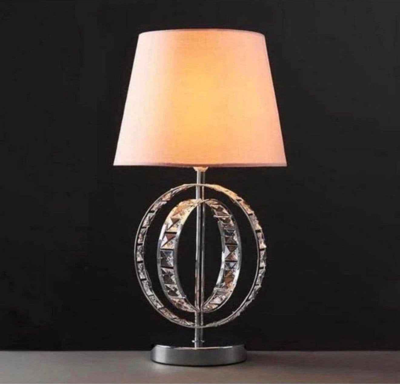 Modern Chrome Acryl Jewel Tafellamp Roze kristal led lamp, Bureaulamp, Nieuw, Ophalen of Verzenden, Design