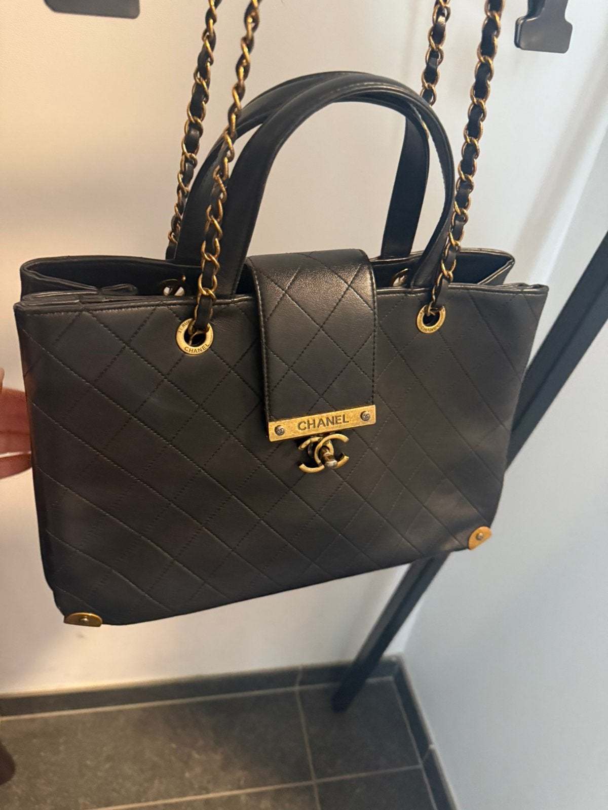 Chanel shopper, Ophalen of Verzenden, Gebruikt, Zwart, Shopper