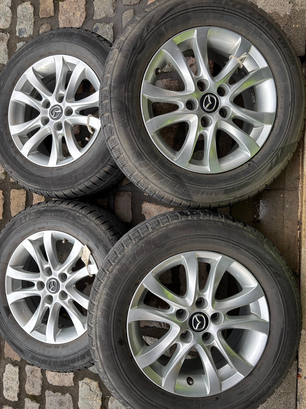 Jantes Alu pneus Bridgestone Blizzak Snow 215 / 65 / R16 98H, Enlèvement, 16 pouces, Pneu(s)