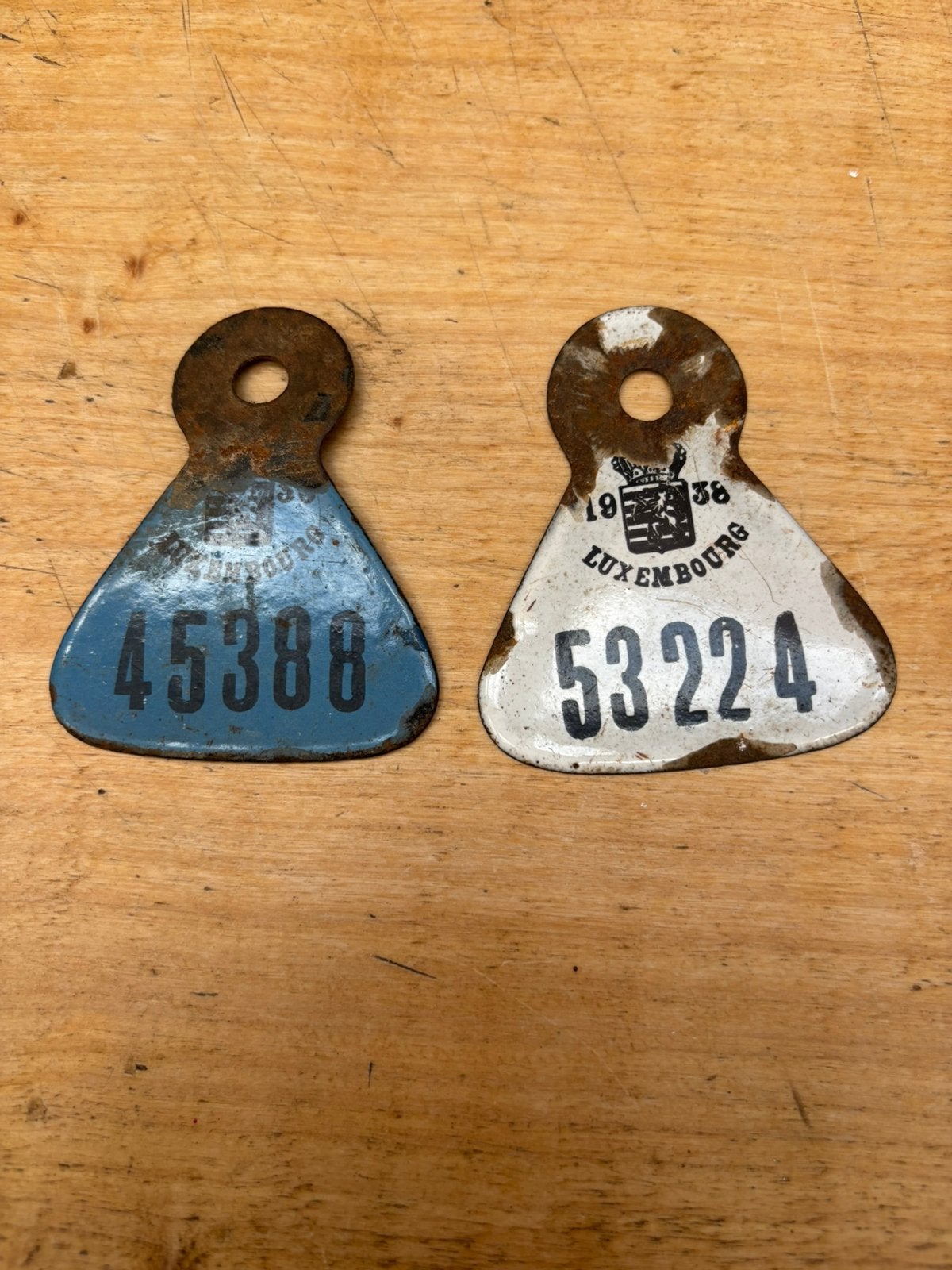 2 plaques de vélo émail Luxembourg, Enlèvement ou Envoi
