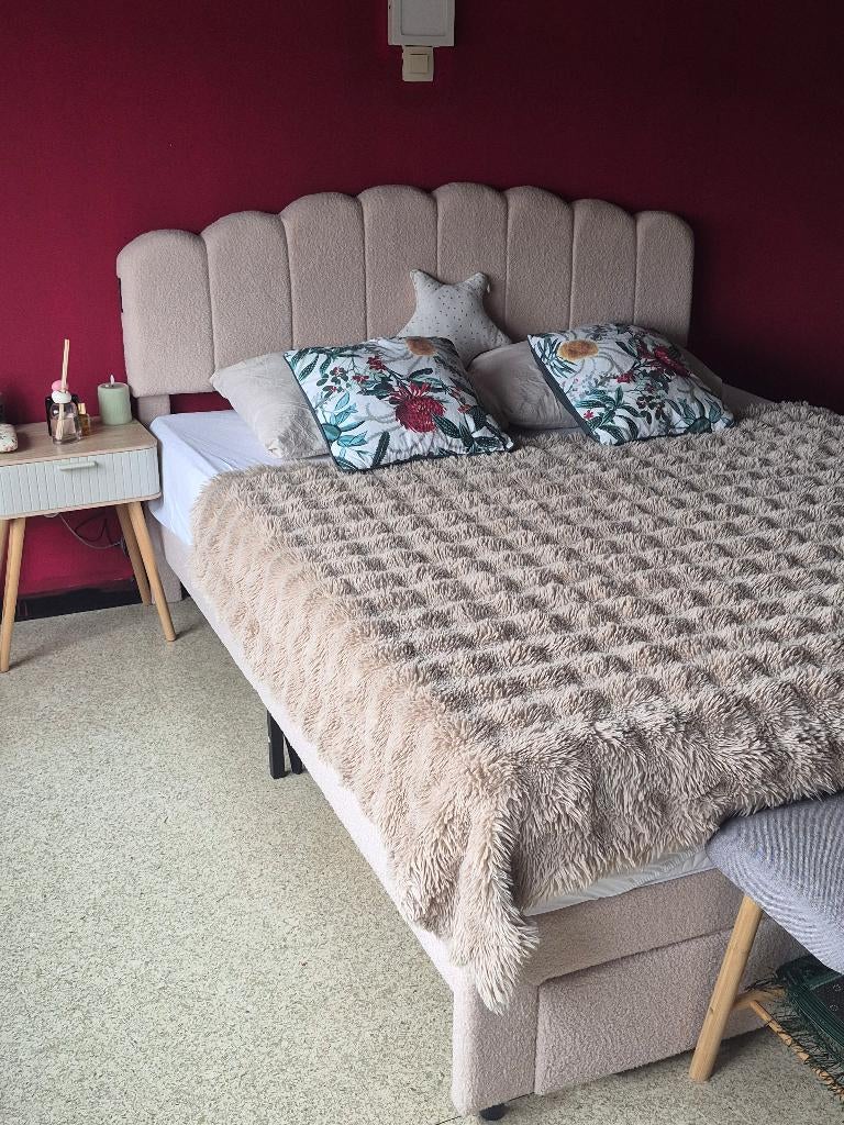 Beige bed, Ophalen, Beige, Scandinavisch, 200 cm