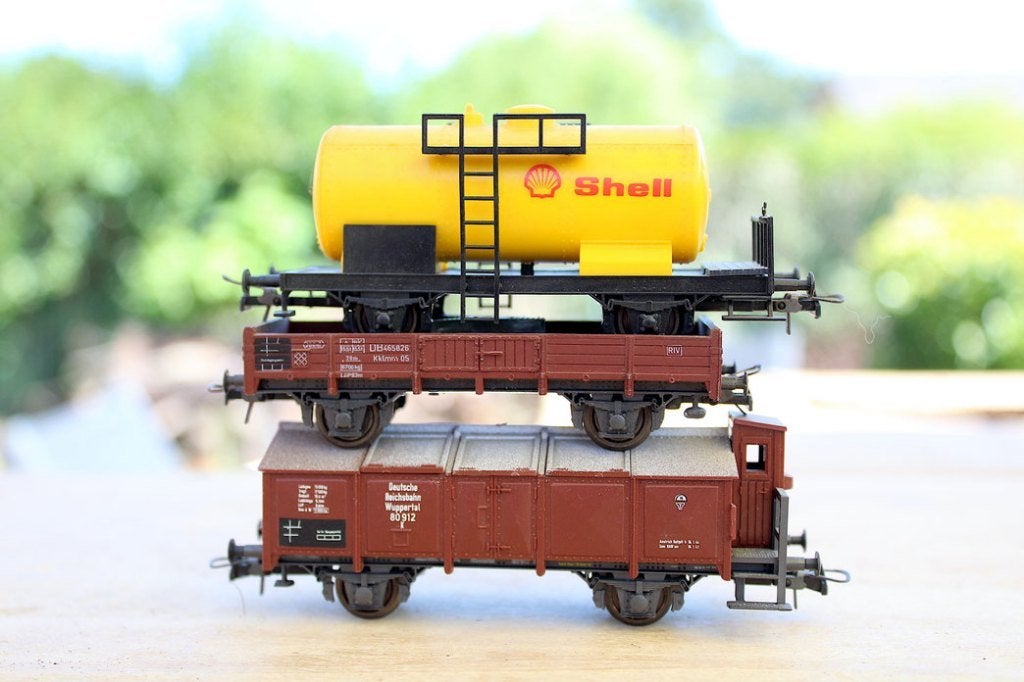 ROCO DB+ DRG LOT DE 3 WAGONS DIVERS HO, Envoi, Utilisé, Roco