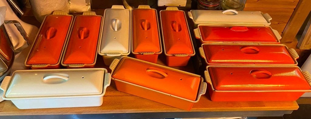 collection de terrines vintage Le Creuset/terrines (fonte), Sans PFAS, Enlèvement ou Envoi, Le Creuset, Utilisé