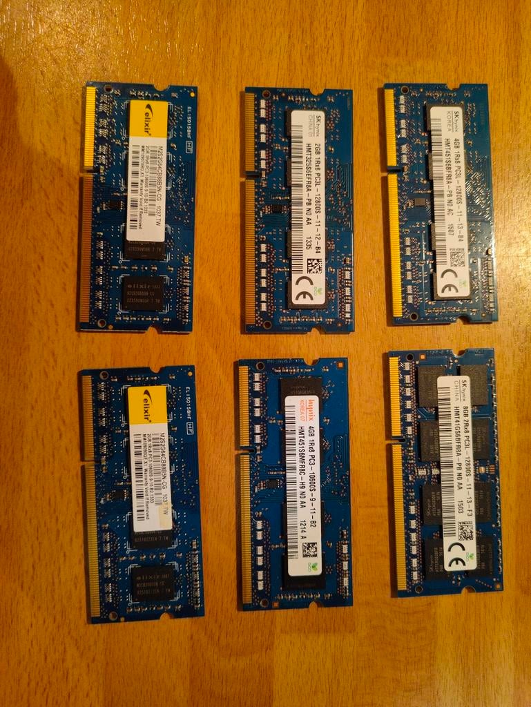 Verscheidene Laptop ram geheugens. Hynix & Elixir, Enlèvement ou Envoi, Laptop