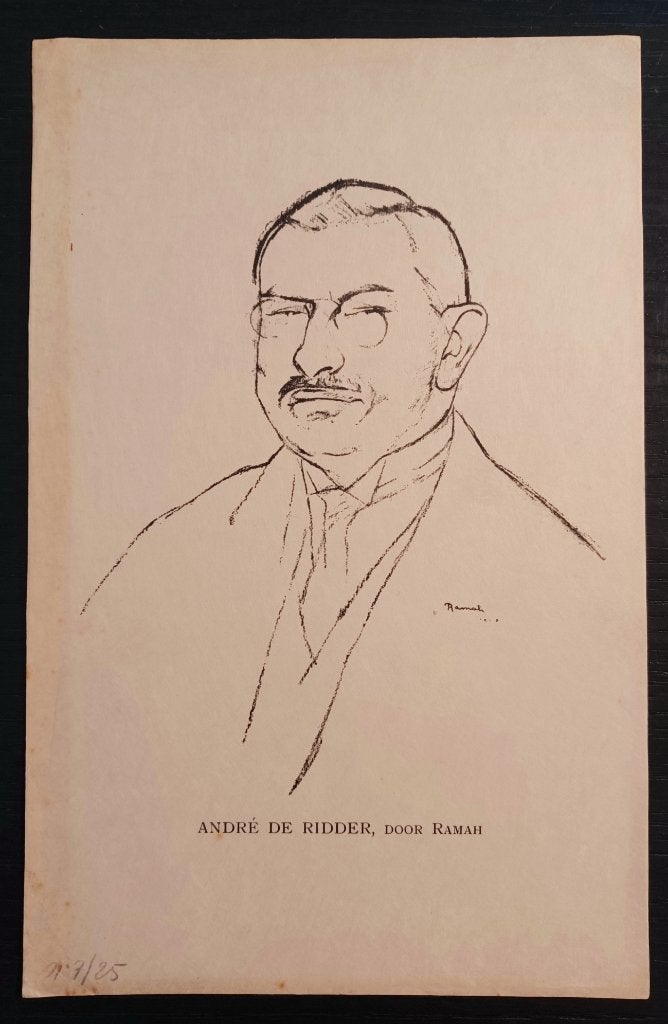 Ramah, portret van André de Ridder (nr. 7/25) – 1920, 22 cm, Genummerd, Overige technieken, Portret