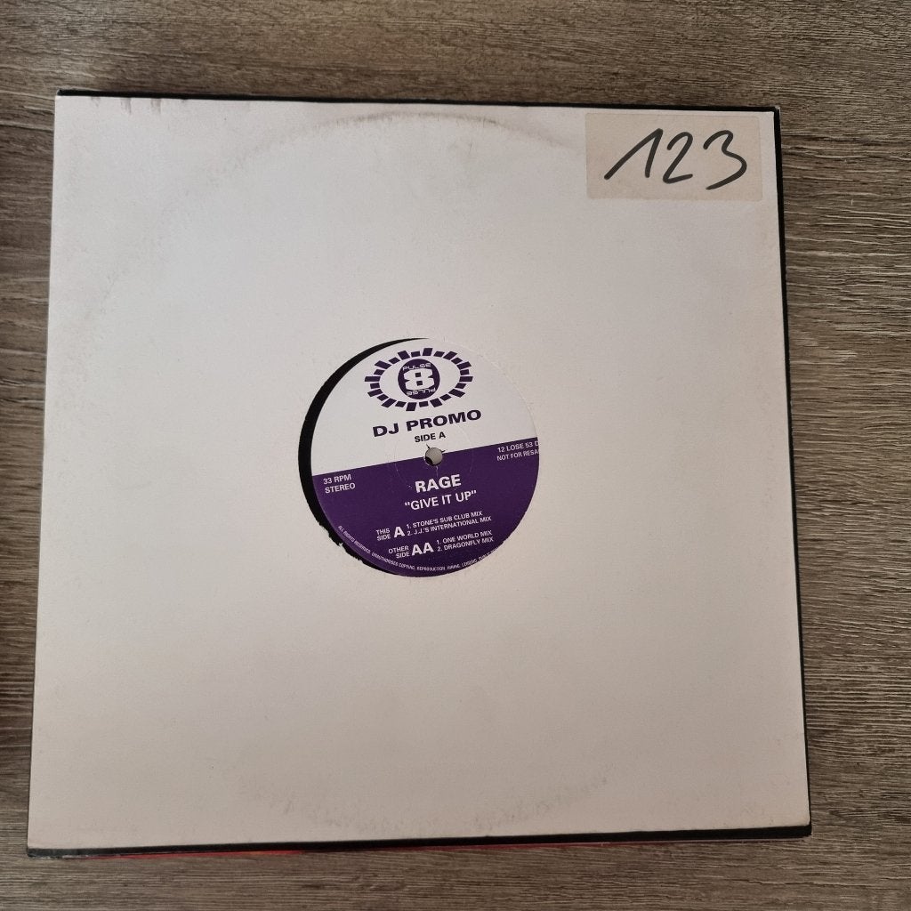 12" Rage – Give It Up, 12 pouces, Enlèvement ou Envoi, Promo, Utilisé