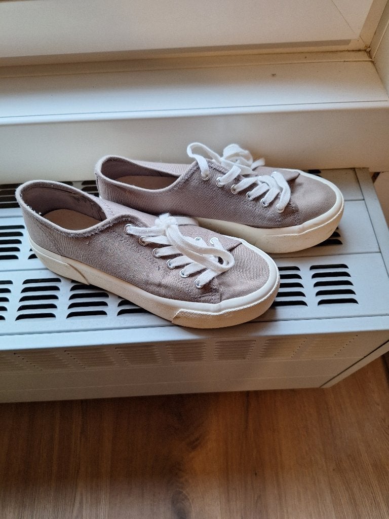 Schoen, Ophalen, Bruin, Sneakers, Gedragen