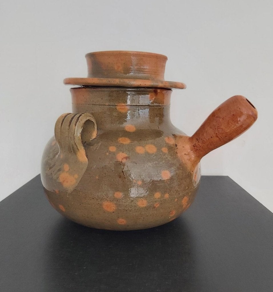 Mooie franse geglazuurde aardewerken kookpot Vallauris, Ophalen of Verzenden
