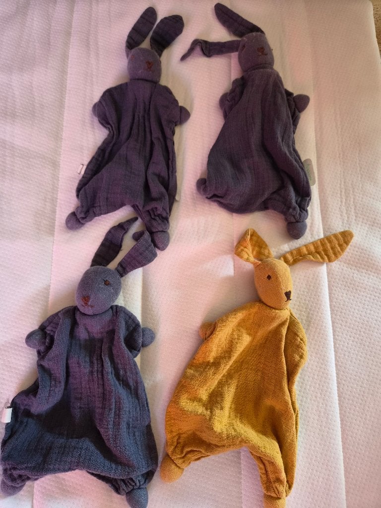 Konijntjes knuffeldoek jollein, Kinderen en Baby's, Speelgoed | Knuffels en Pluche, Ophalen, Overige merken, Grijs, Konijn