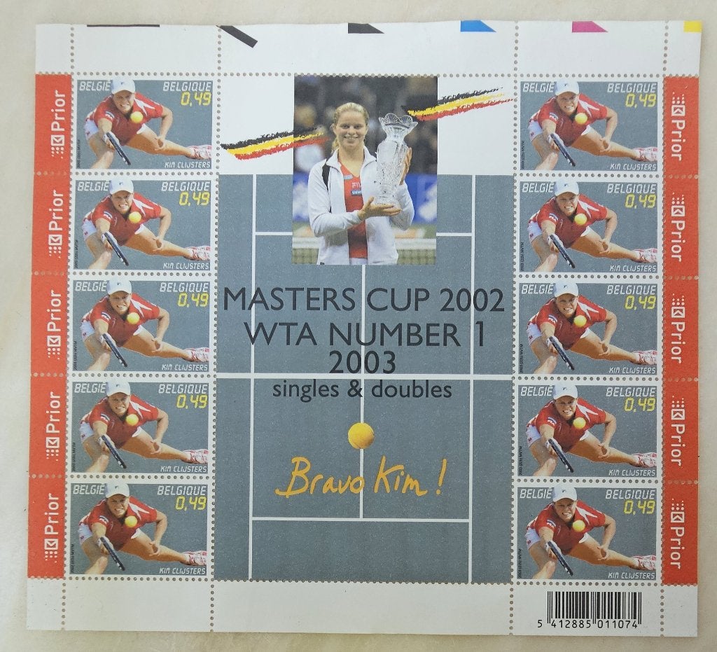 Feuillet de timbres de Kim Clijsters - Master Cup 2002, Timbres & Monnaies, Sans timbre, Neuf, Non oblitéré, Enlèvement