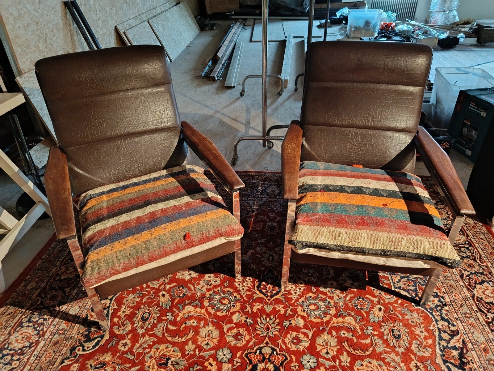 superbe paire de fauteuils vintage scandinave, Jardin & Terrasse, Enlèvement, Bois