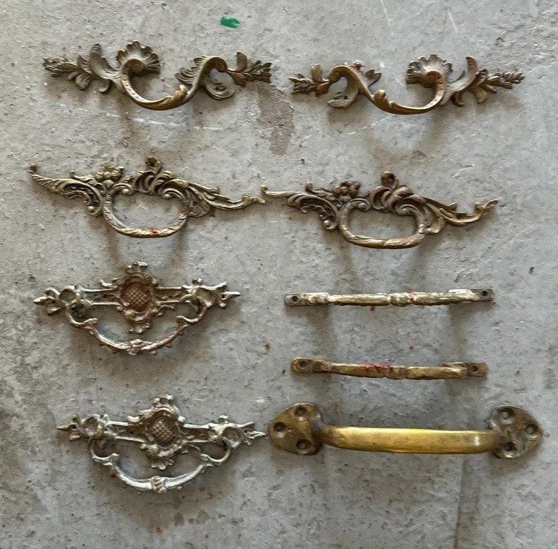 Vintage bronzen/metalen lade knoppen - 5€/stuk, Ophalen of Verzenden