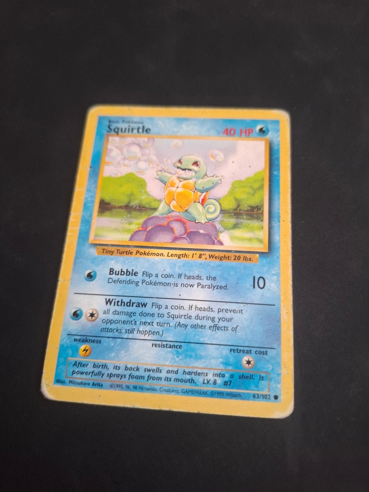 Carte Pokémon Squirtle 63/102 (ensemble de base), Enlèvement ou Envoi