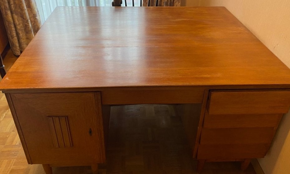 GRATIS Bureau, Ophalen, Gebruikt, Hout, Bruin