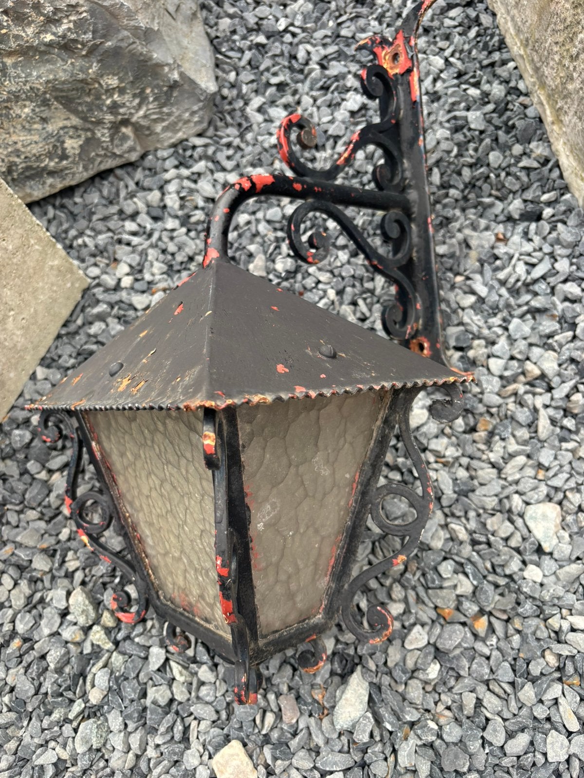 Oude gietijzeren lantaarn. Voor info BELLEN 0474220705, Antiek en Kunst, Ophalen