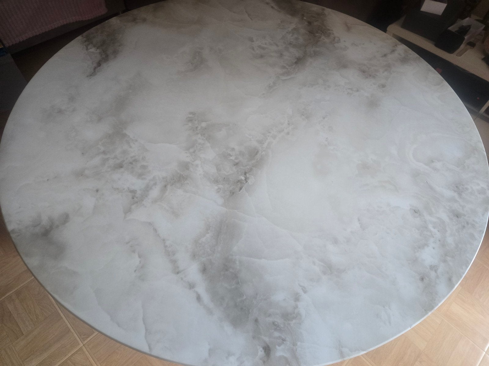 Table Ronde 1m Sur 1m et h75, Enlèvement ou Envoi, Gris