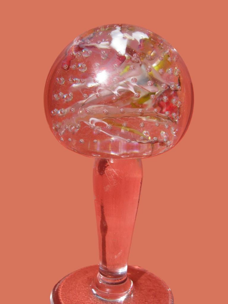 Vintage 18cm sulfure op voet porteperruque., Enlèvement